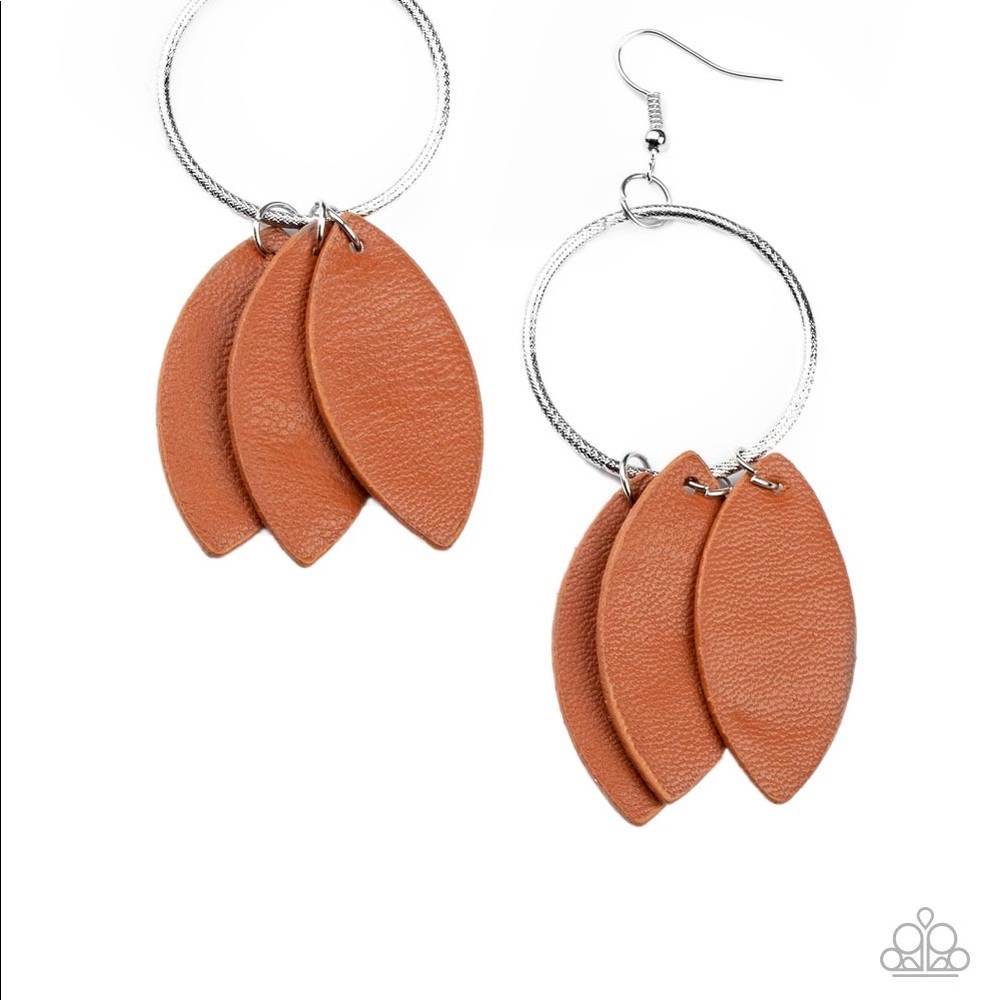 Brown Leather Earrings